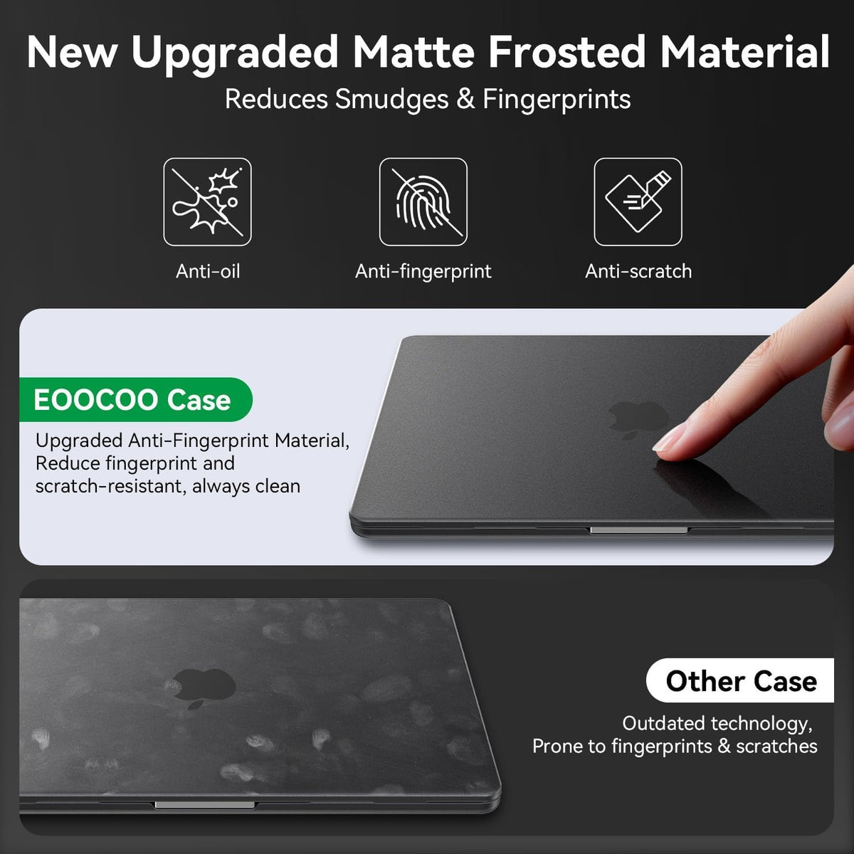 EooCoo Hard Shell Protective Case for New MacBook Pro 14 Inch Space Black DEMO