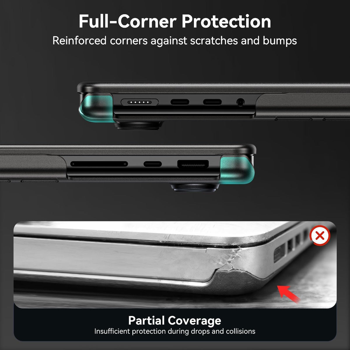 EooCoo Hard Shell Protective Case for New MacBook Pro 14 Inch Space Black DEMO