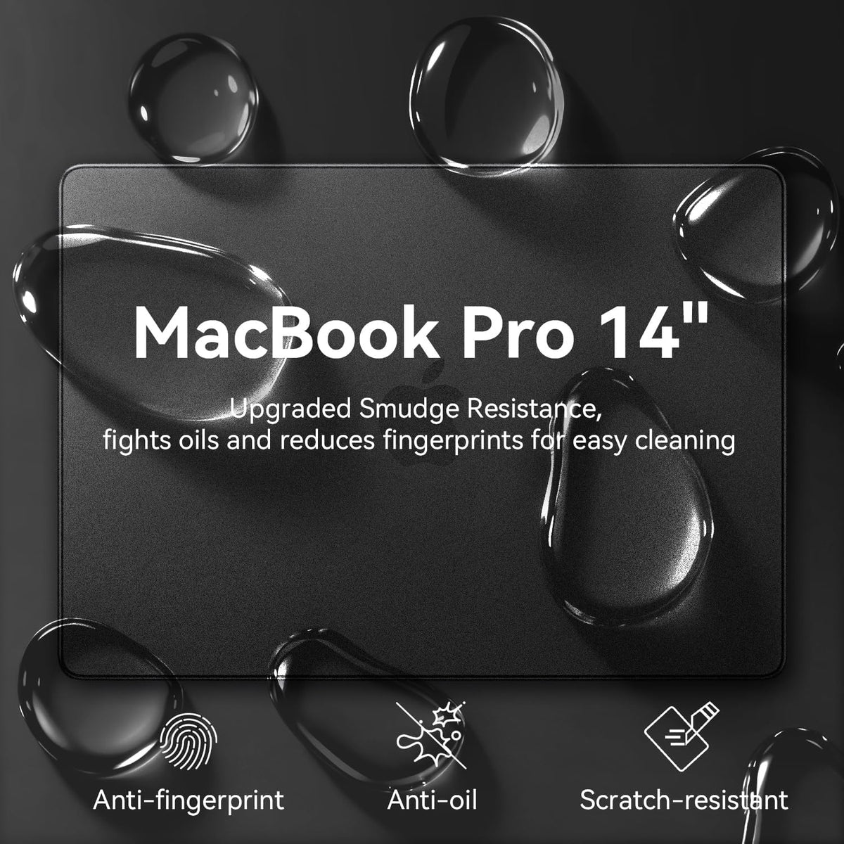 EooCoo Hard Shell Protective Case for New MacBook Pro 14 Inch Space Black DEMO