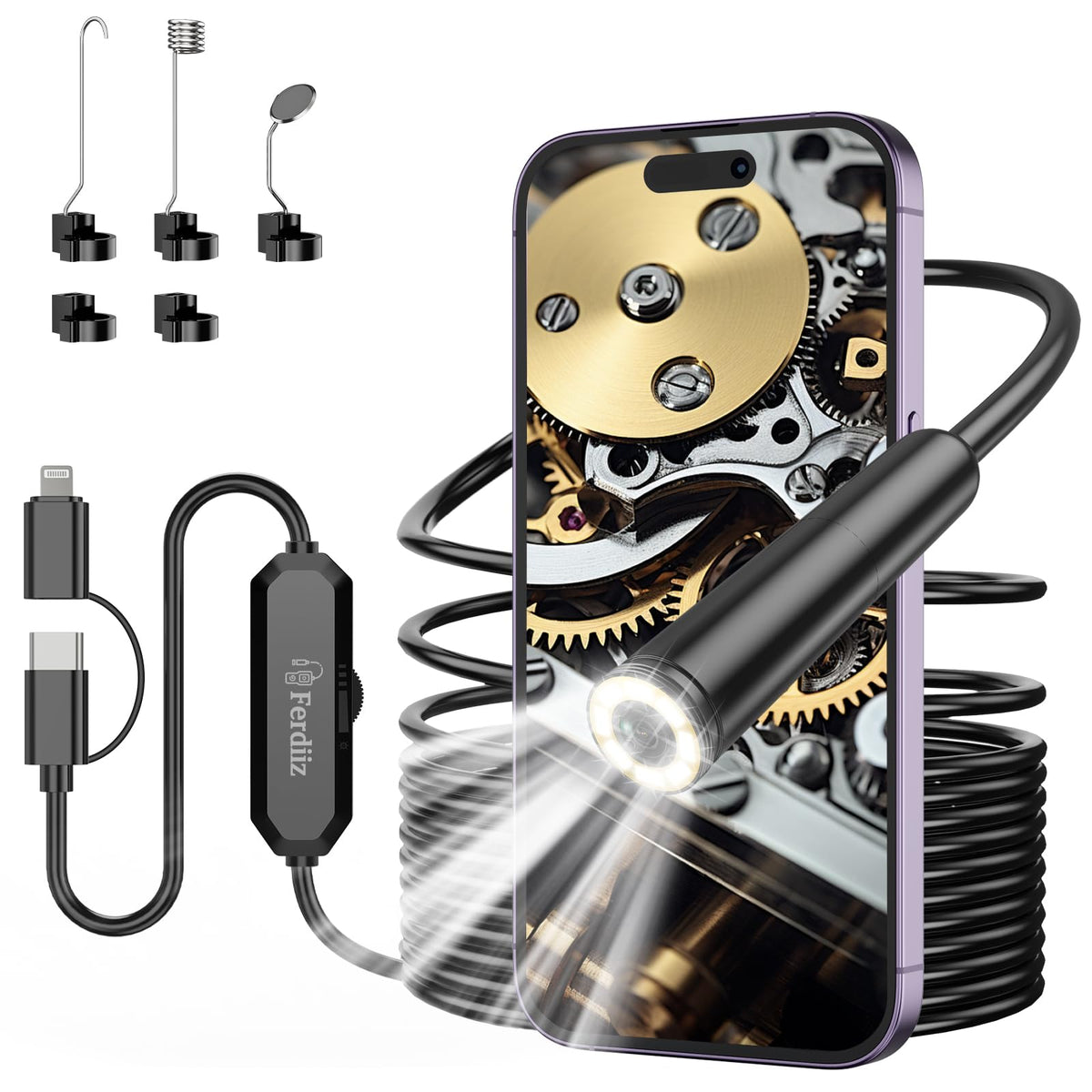 Ferdiiz 1920P HD Borescope Camera Inspection Tool Diagnostic Equipment NEW