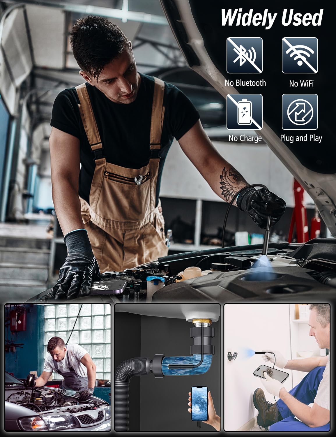Ferdiiz 1920P HD Borescope Camera Inspection Tool Diagnostic Equipment NEW