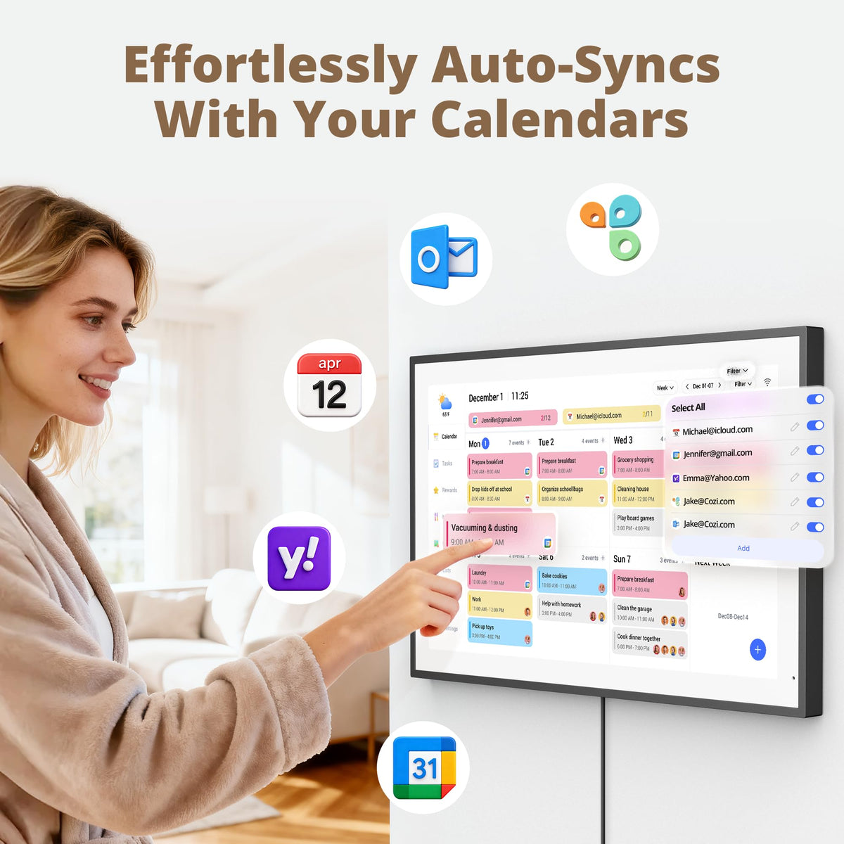Dragon Touch 21.5" Interactive Full HD Digital Wall Calendar 33W x 54H cm DEMO