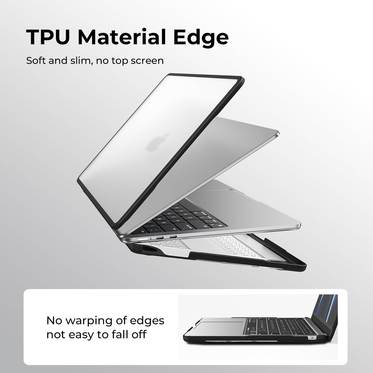 BlueSwan Frosted Clear Hard Case Shell for Macbook Air 13.6 Inch Laptop DEMO