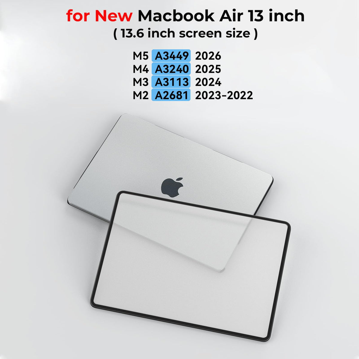 BlueSwan Frosted Clear Hard Case Shell for Macbook Air 13.6 Inch Laptop DEMO