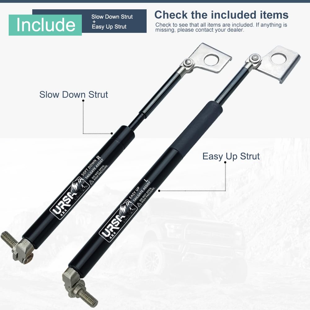 URSA 4X4 Tailgate Assist Struts Kit for Volkswagen Amarok 2010-2022 Black NEW