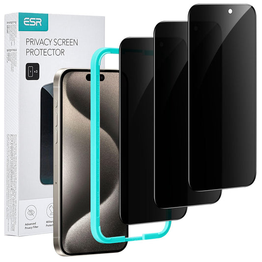 ESR Privacy Black Tempered Glass Screen Protector for iPhone 15 Pro Max 6.1 NEW