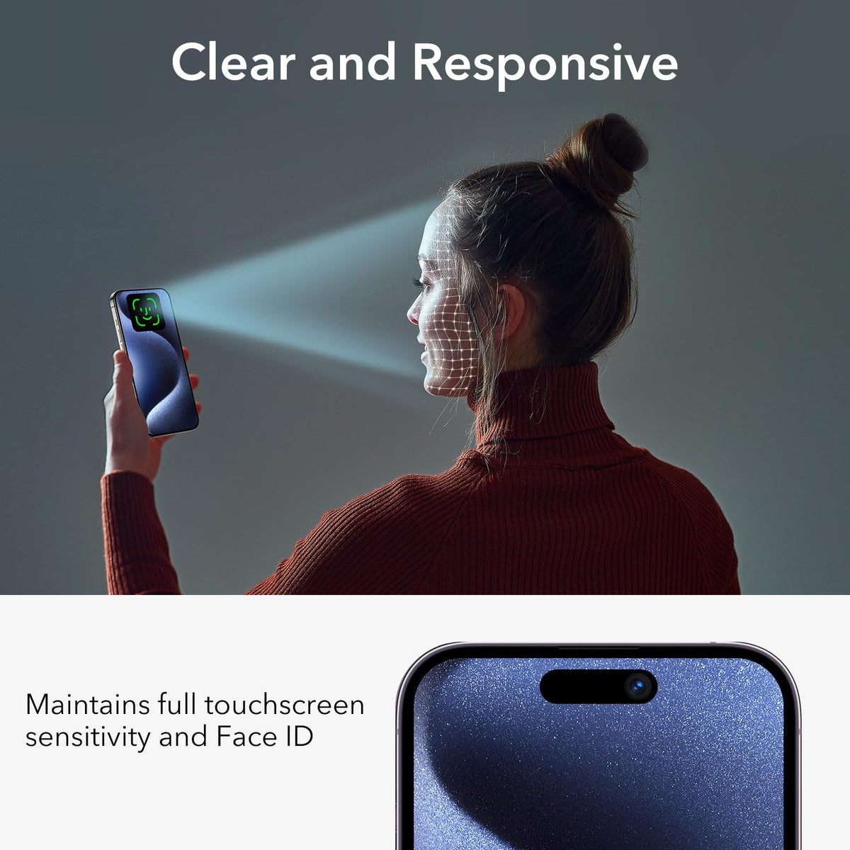 ESR Privacy Black Tempered Glass Screen Protector for iPhone 15 Pro Max 6.1 NEW