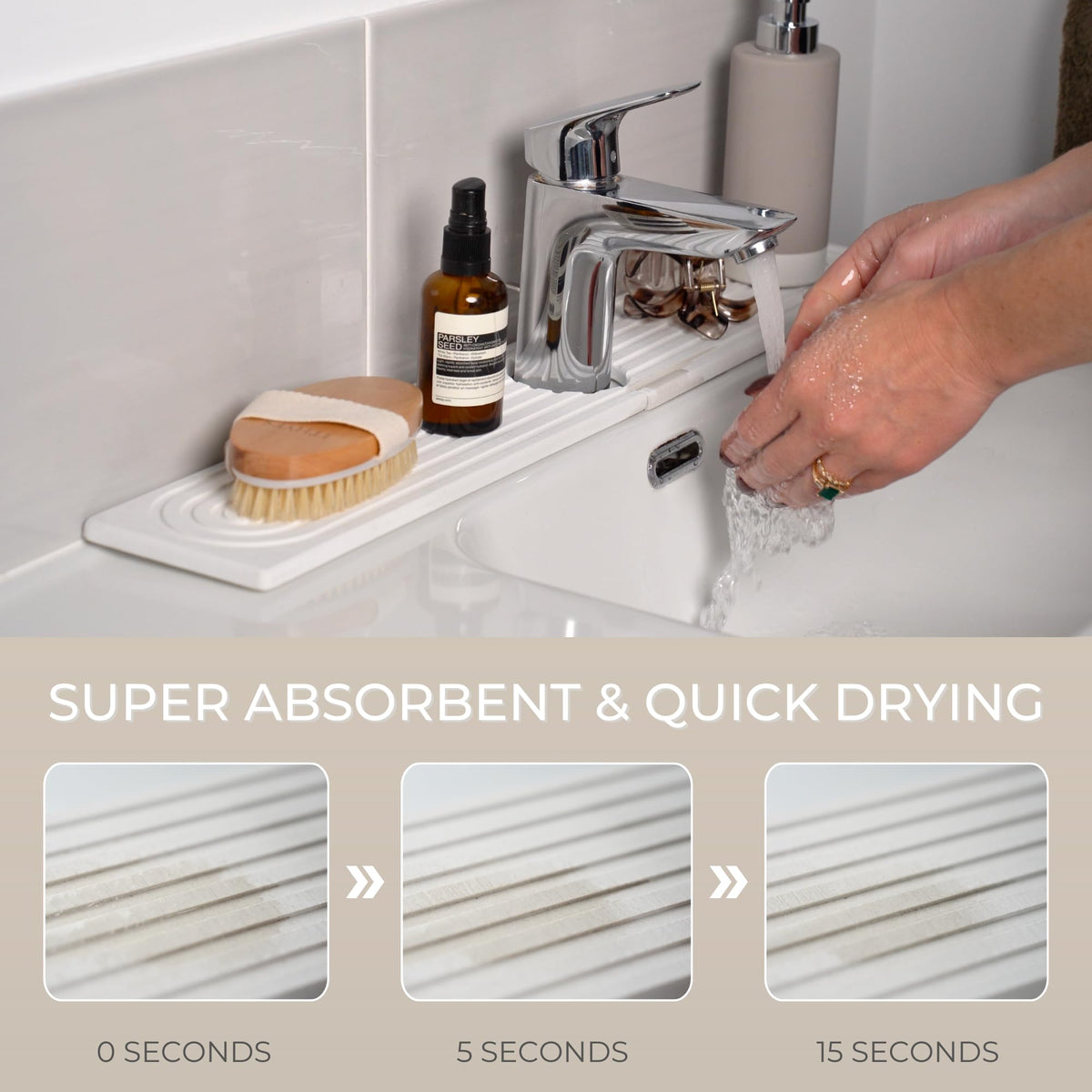 Natureva Diatomite Kitchen Fixtures Sink Splash Guard Arch Chalk Size 60D x NEW