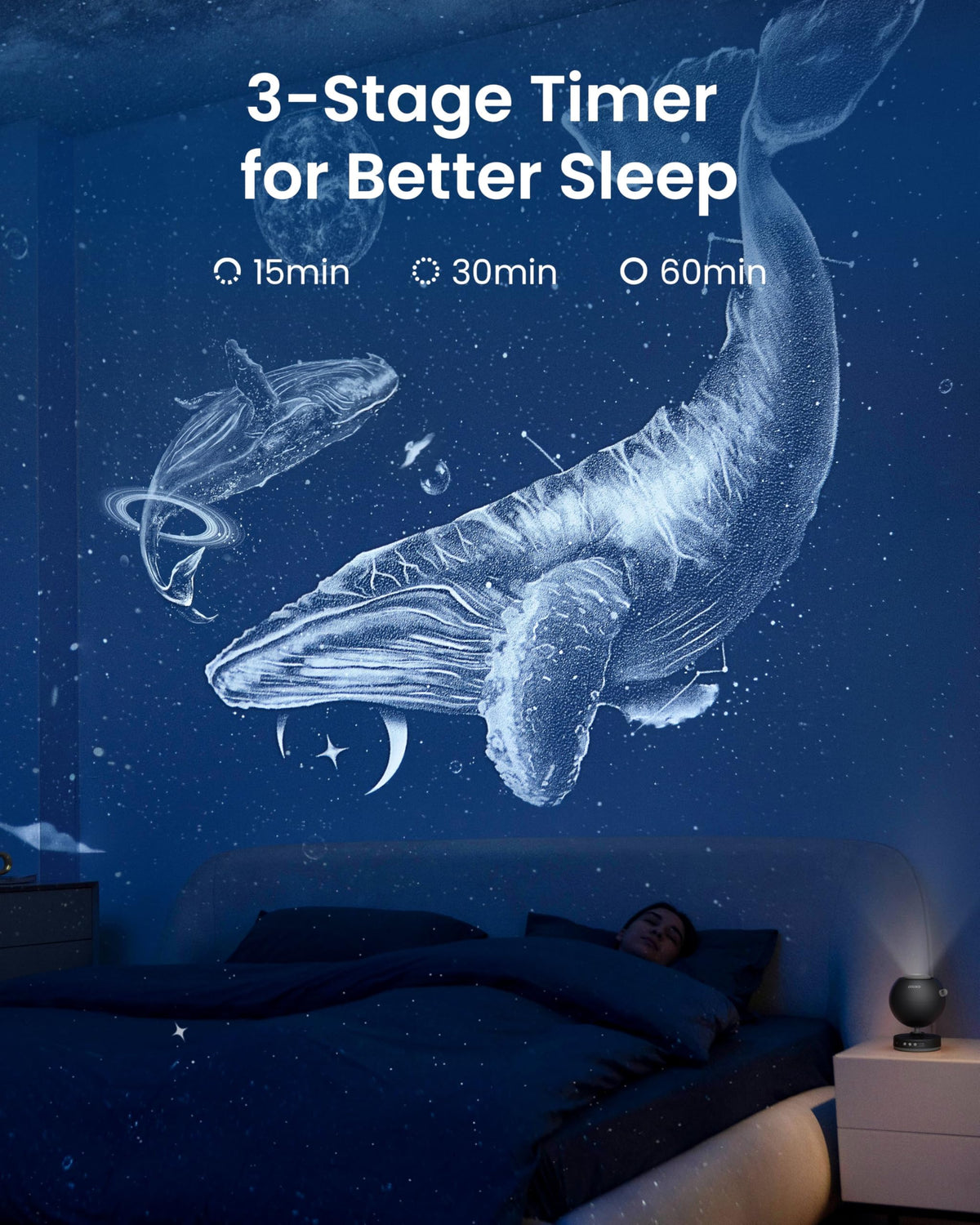 POCOCO Galaxy Night Light Star Projector with Replaceable Discs - Black DEMO