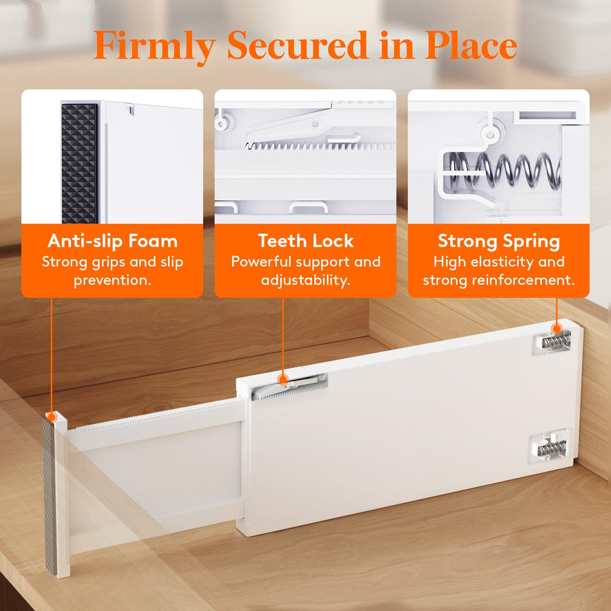 Lifewit Expandable Drawer Dividers for Clothing Storage Organizer White NEW
