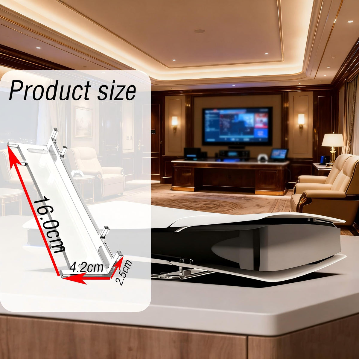 ipega Clear Horizontal Stand for PlayStation 5 Slim Optical Drive Gaming NEW