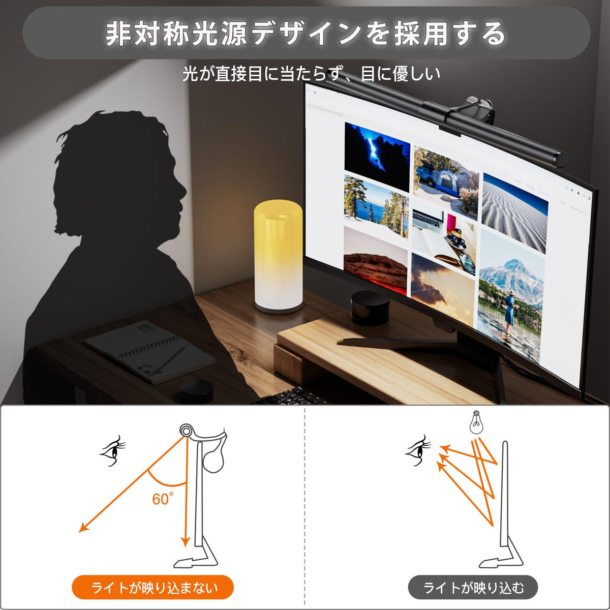 Iseebiz Black Remote Control Desk Lamp for Home Office Study Room NEW