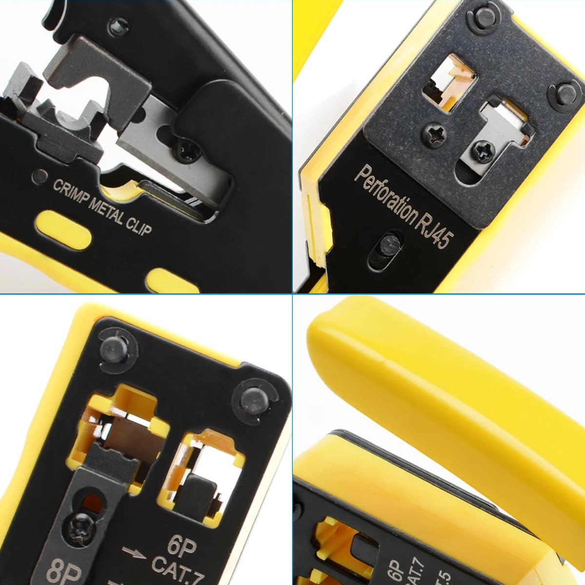 Wire Strippers Alloy Steel Crimper Cutter Tool for RJ45 RJ11 Cat7 Cables NEW