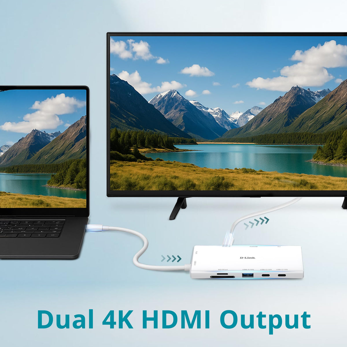 D-Link 10 USB Hubs Port USB Hub with Dual 4K HDMI, 100W Power Delivery, NEW