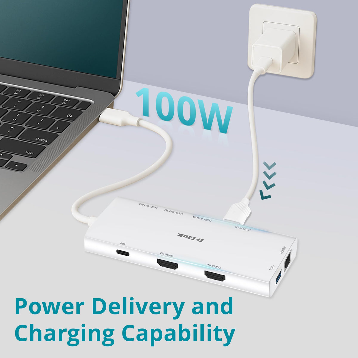 D-Link 10 USB Hubs Port USB Hub with Dual 4K HDMI, 100W Power Delivery, NEW