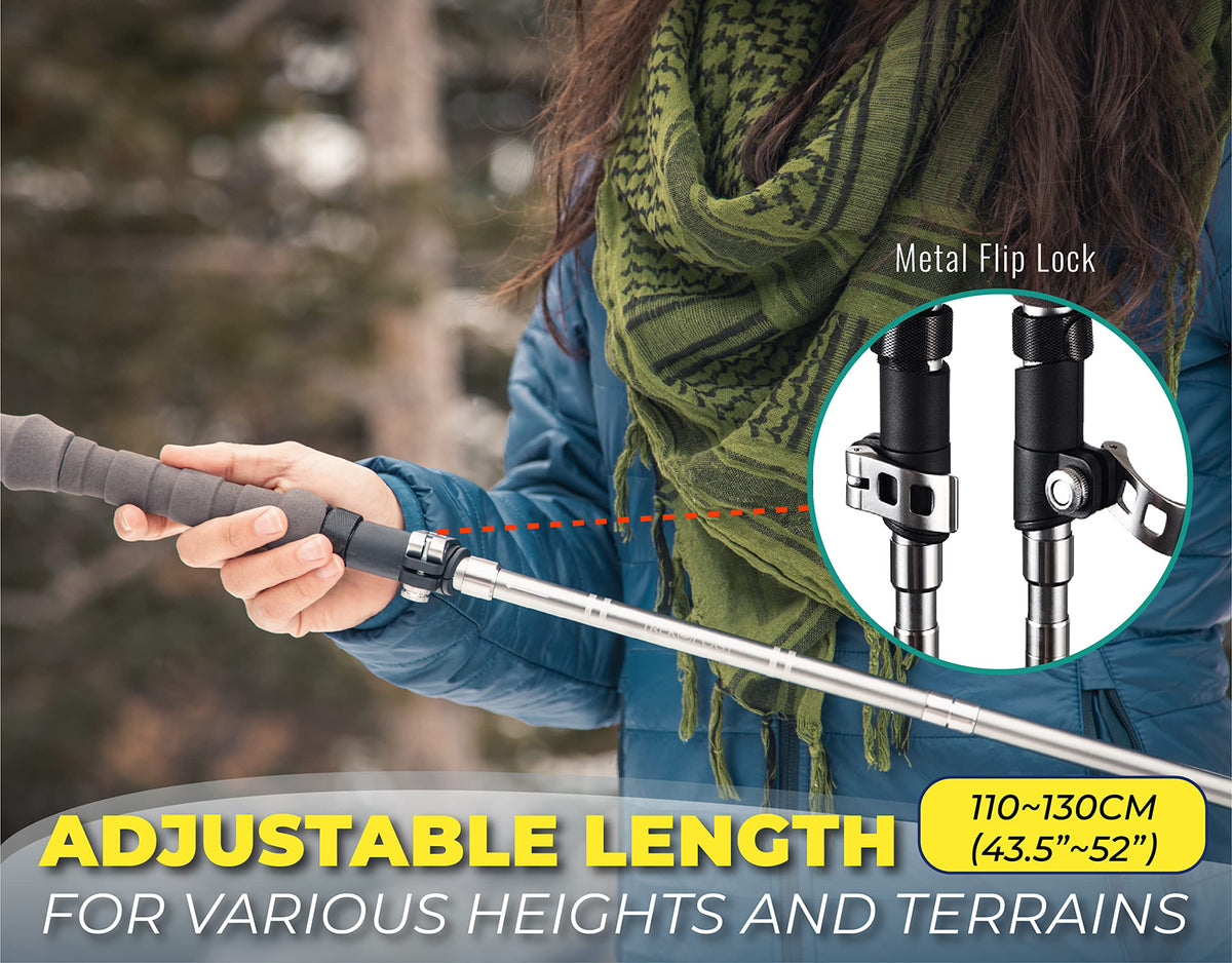 Trekology Collapsible Trekking Poles Lightweight Aluminium Hiking Grey DEMO
