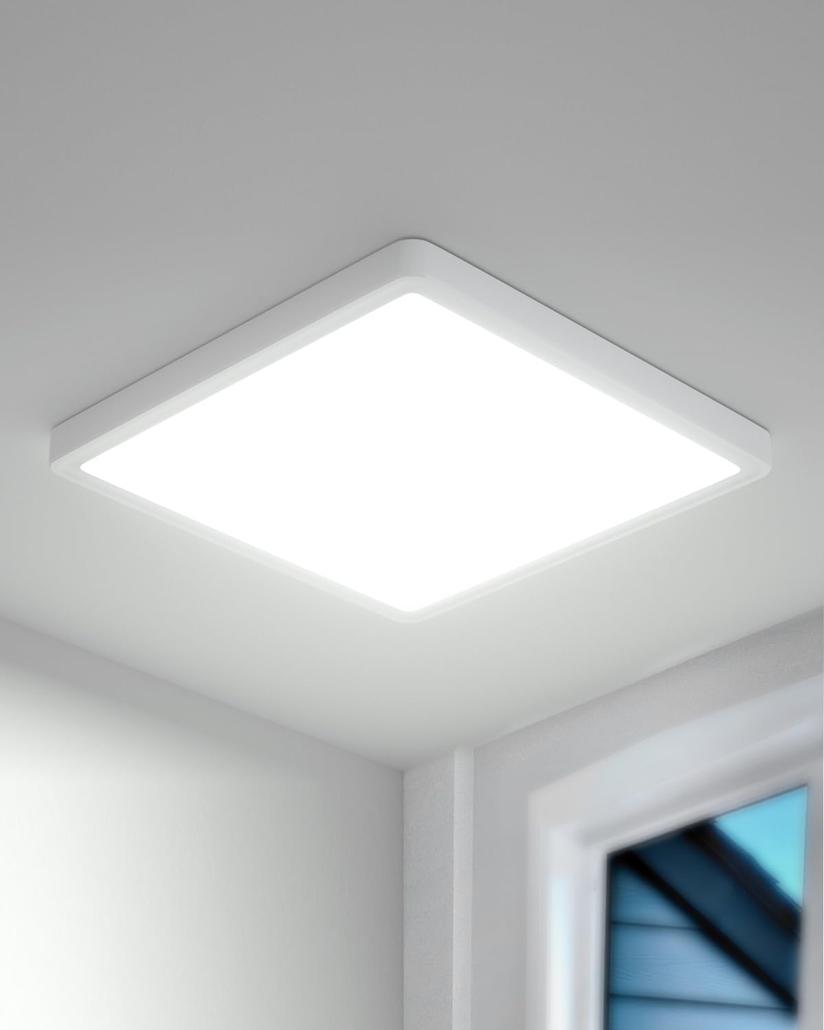 Square White LED Ceiling Light Fixture for Home Decor Size 30x30cm NEW