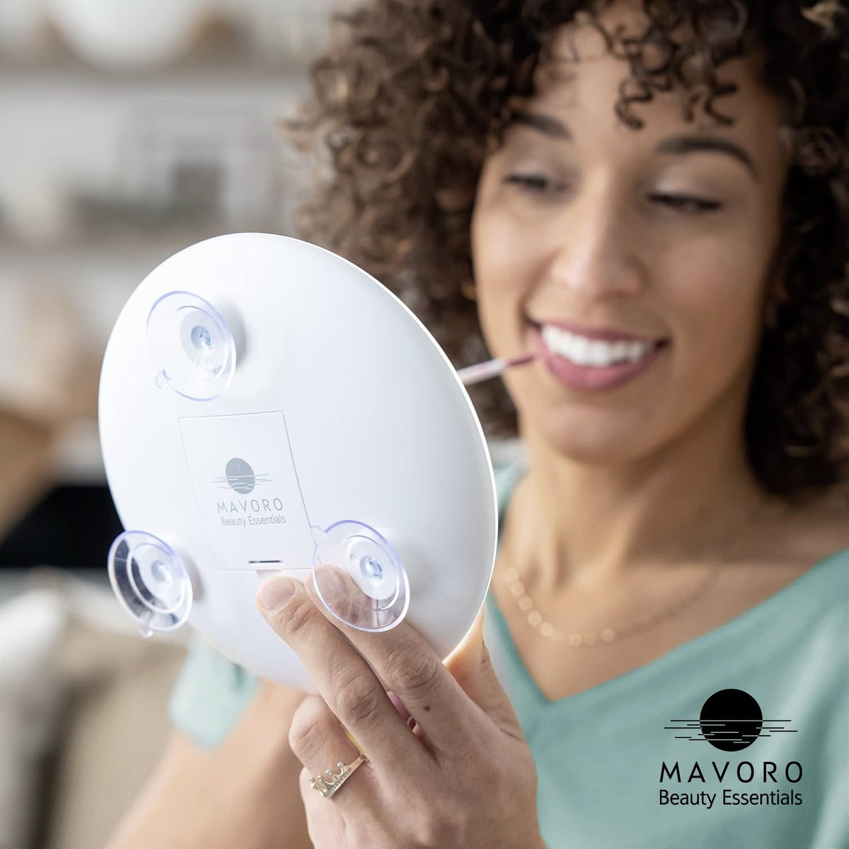 Mavoro 17cm LED Makeup Mirror with 10X Magnification and Suction Cups White NEW