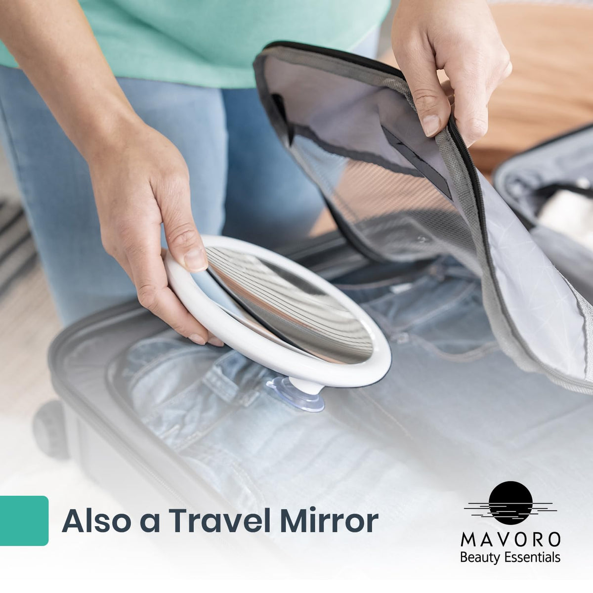 Mavoro 17cm LED Makeup Mirror with 10X Magnification and Suction Cups White NEW