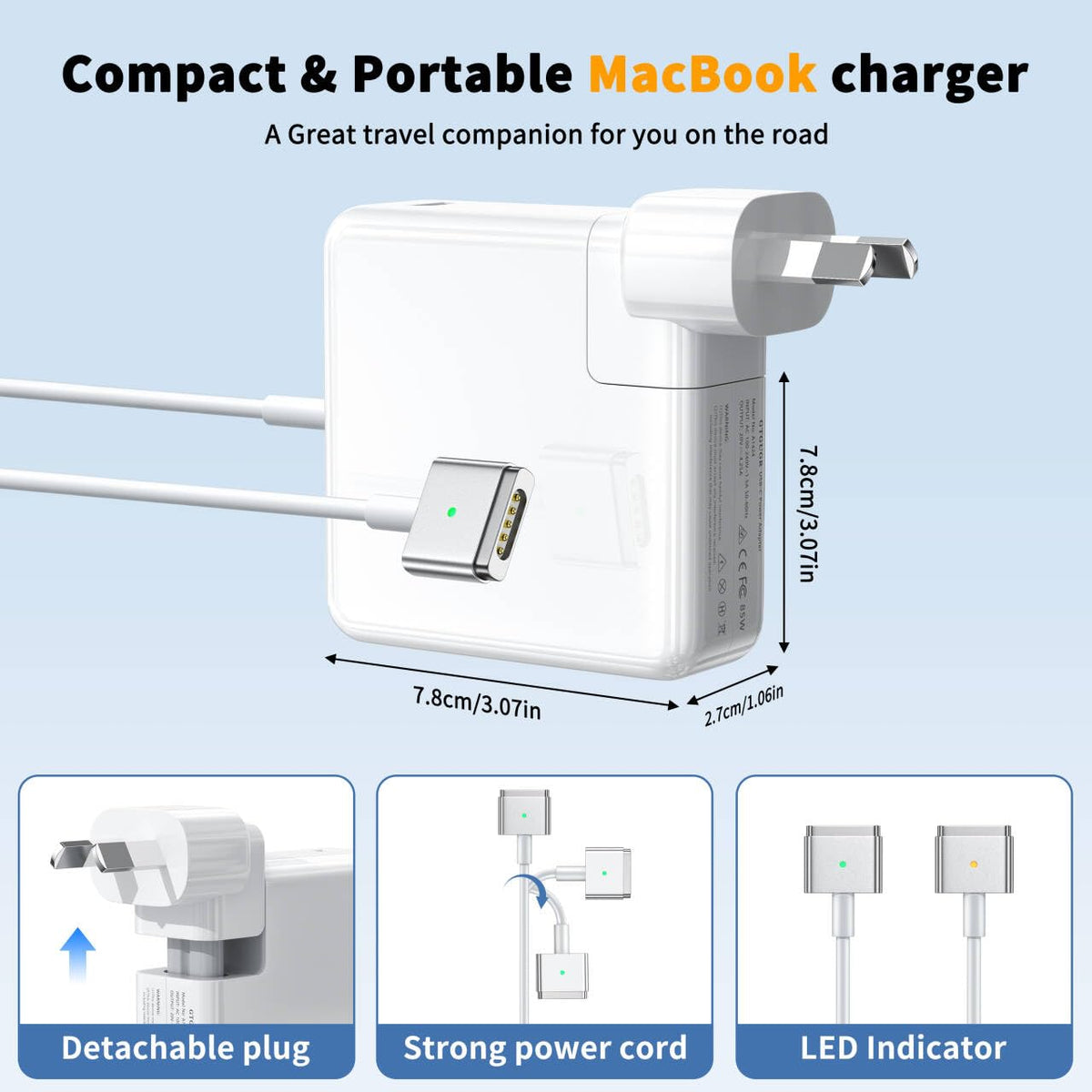 85W White Power Adapter Charger for MacBook Pro Laptops DEMO