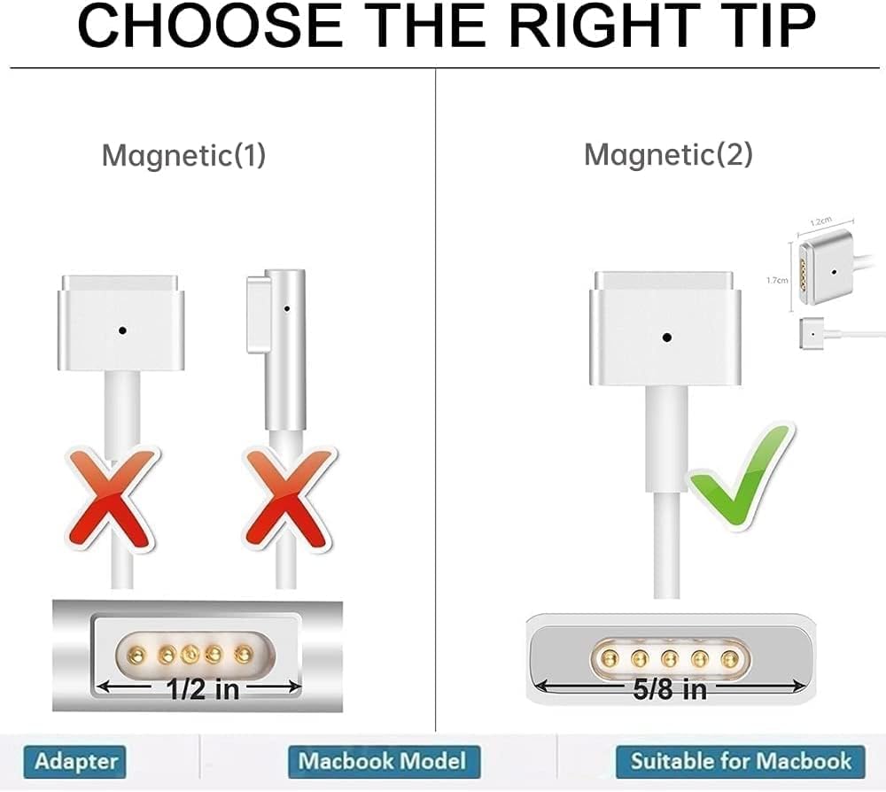 85W Magnetic T-Tip Laptop Charger Power Adapter for White Laptops DEMO