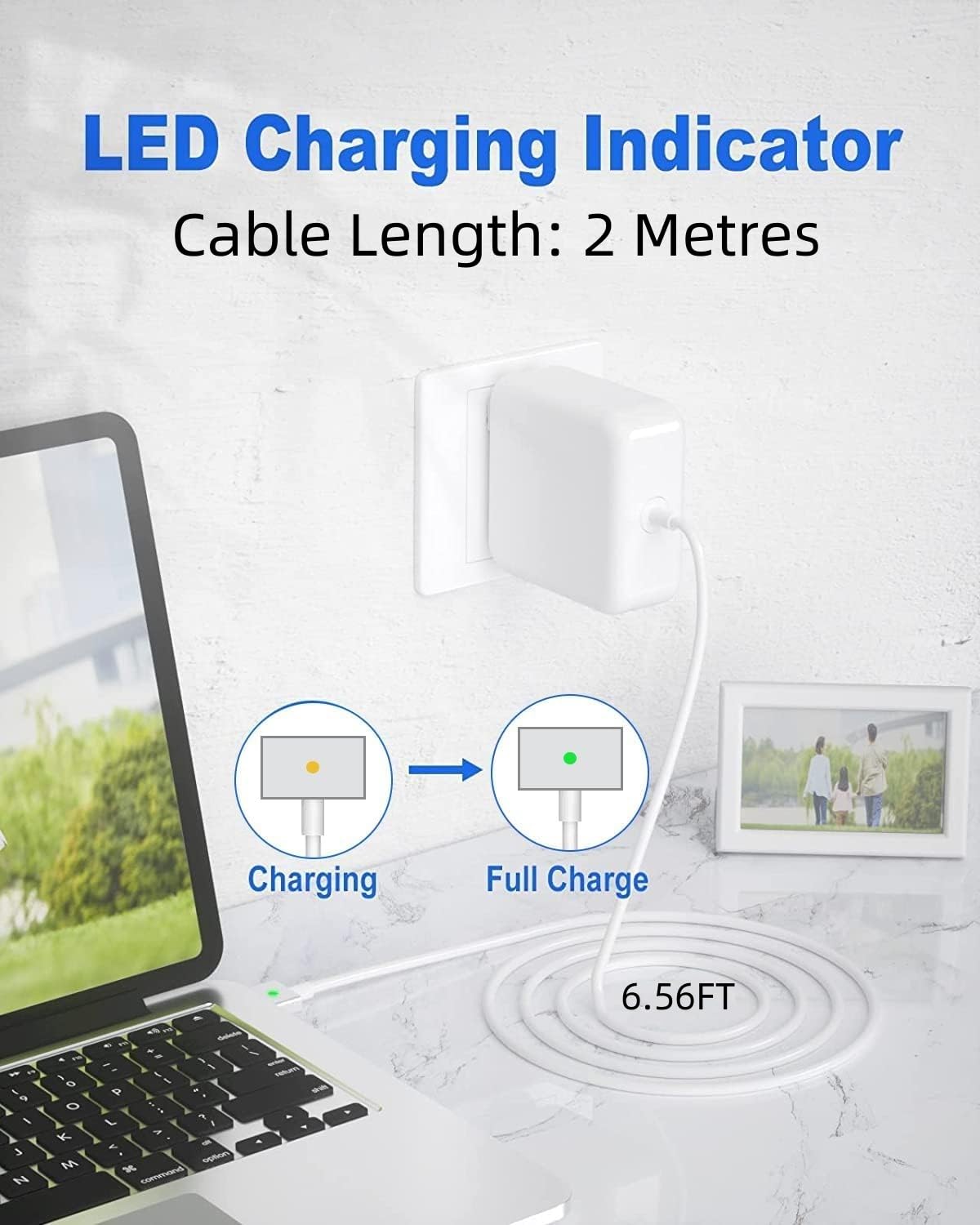 85W Magnetic T-Tip Laptop Charger Power Adapter for White Laptops DEMO