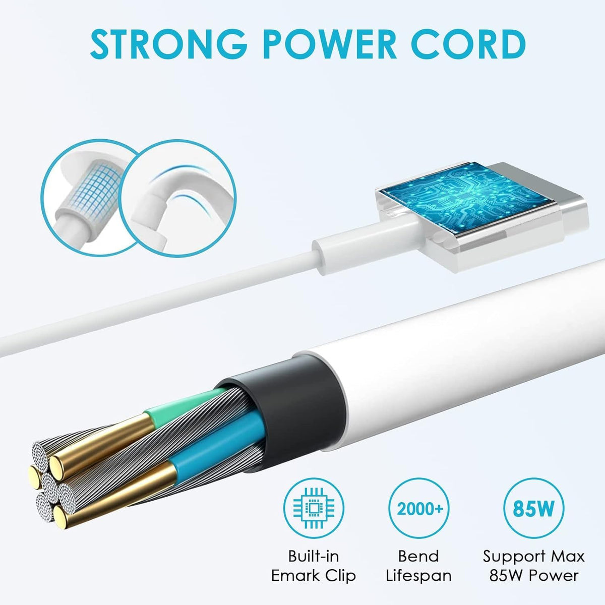 85W Magnetic T-Tip Laptop Charger Power Adapter for White Laptops DEMO