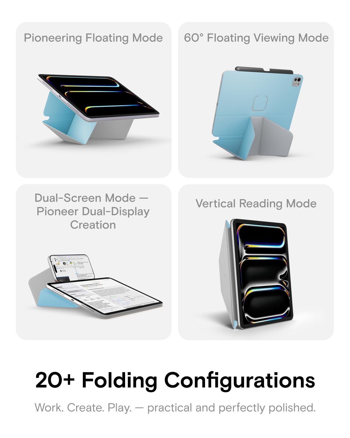 MOFT Dynamic Folio Tablet Case for iPad Pro 11 inch Blue Grey Size iPad DEMO