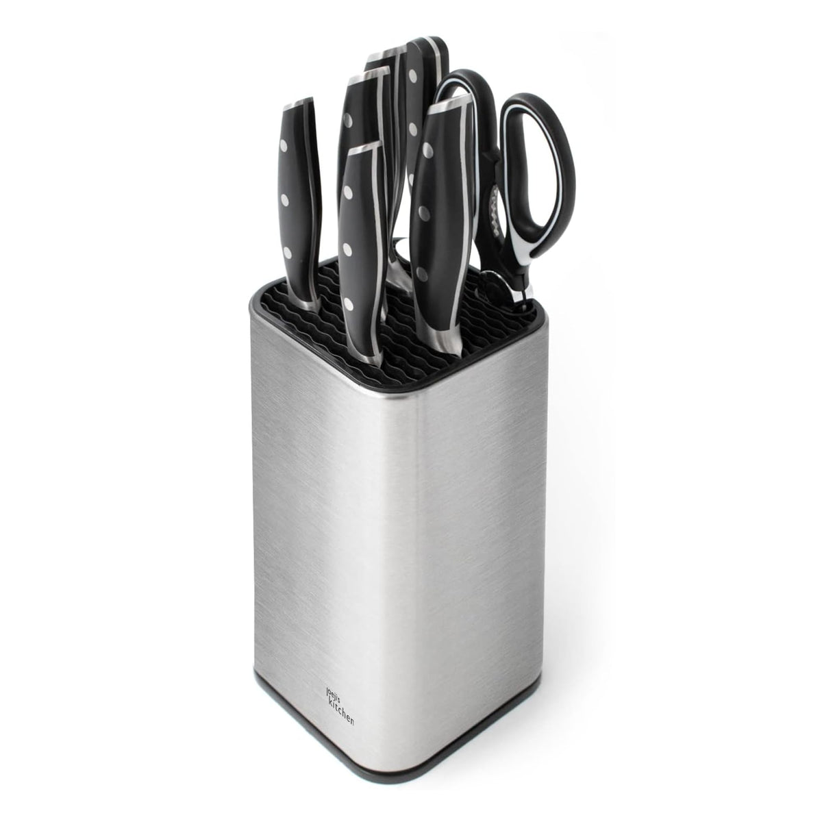 Joeji's Kitchen Universal Knife Block Silver - Extra Storage Slots NEW
