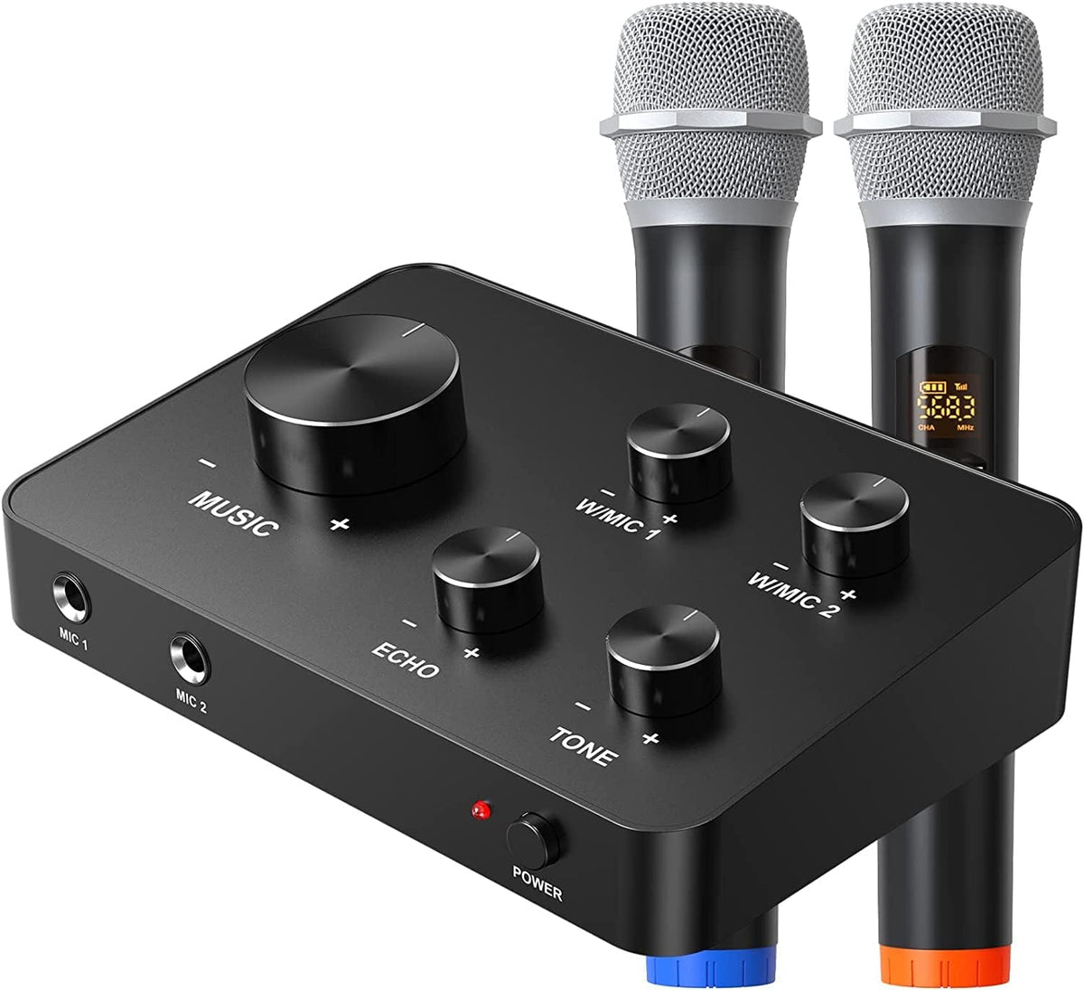 DigitConvert Portable Karaoke Wireless Microphone Mixer System Black DEMO