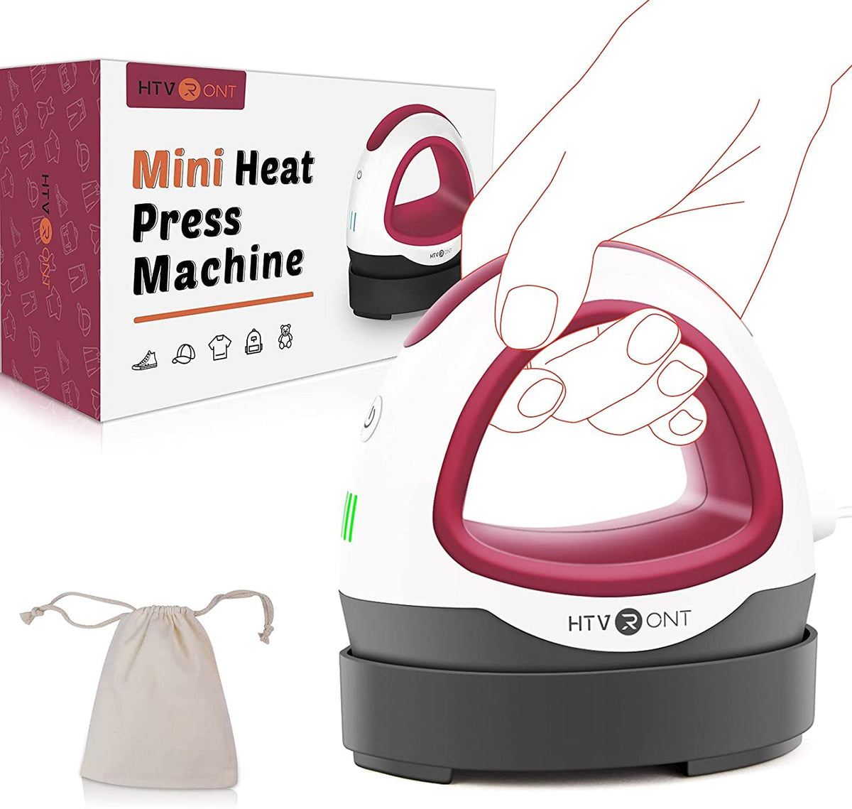 HTVRONT Heat Press Machine for T Shirts - White & Red Multi Color NEW