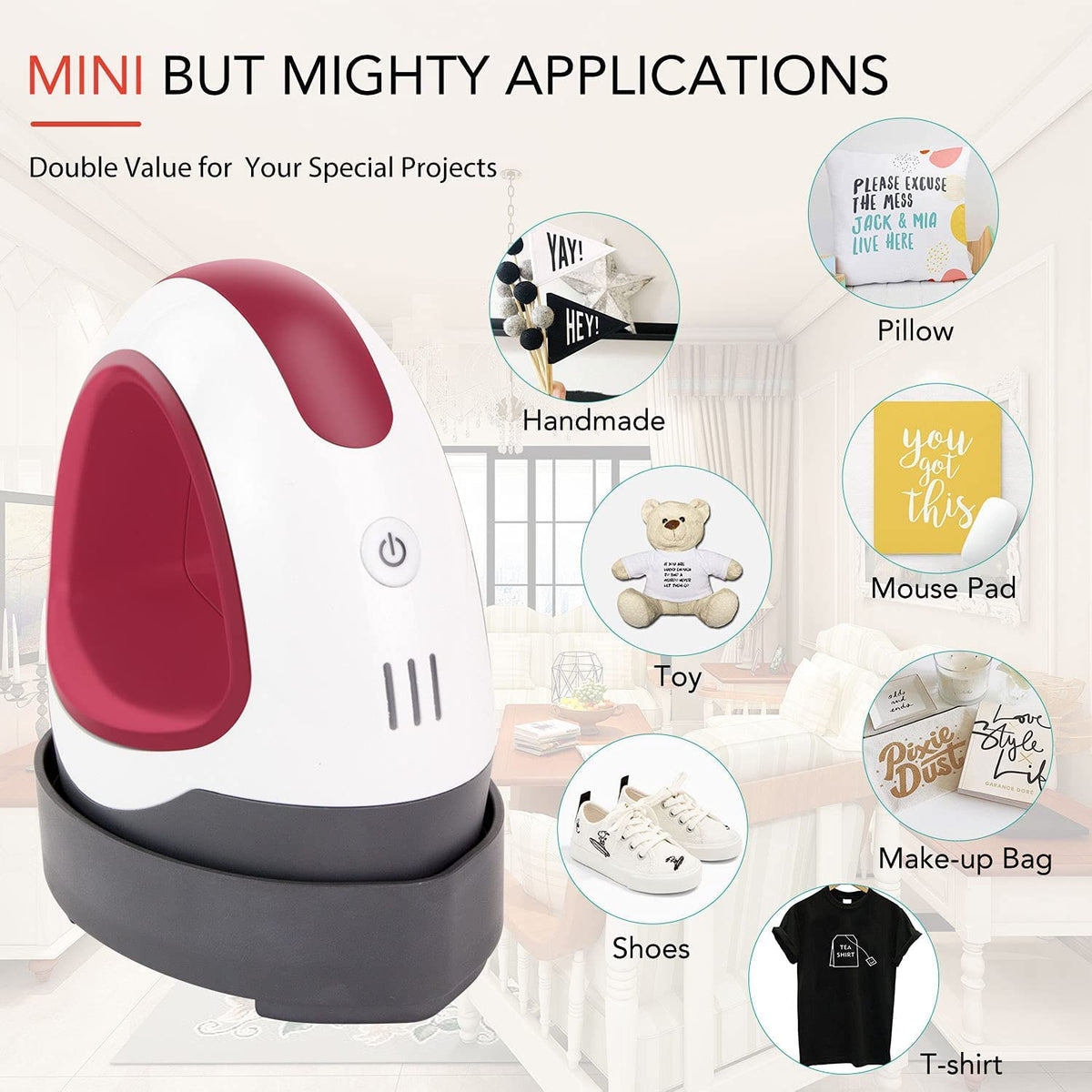 HTVRONT Heat Press Machine for T Shirts - White & Red Multi Color NEW