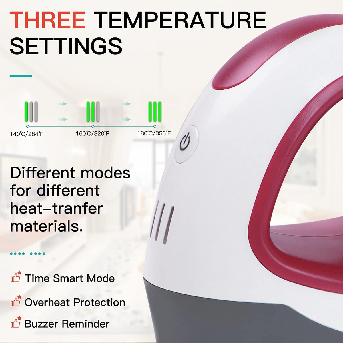 HTVRONT Heat Press Machine for T Shirts - White & Red Multi Color NEW