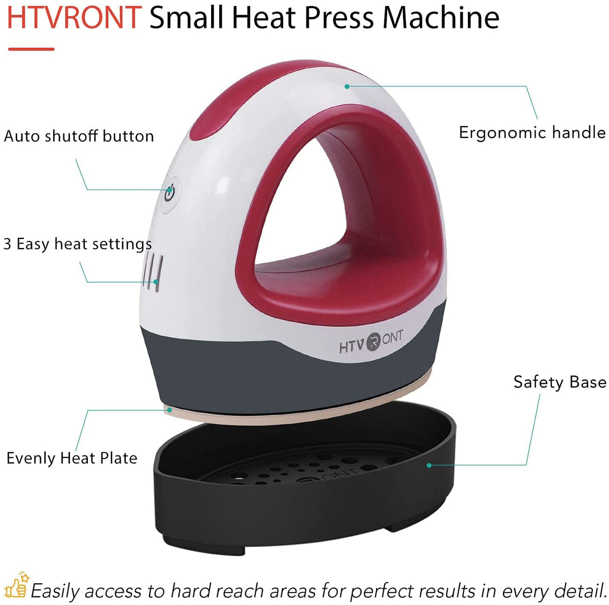 HTVRONT Heat Press Machine for T Shirts - White & Red Multi Color NEW
