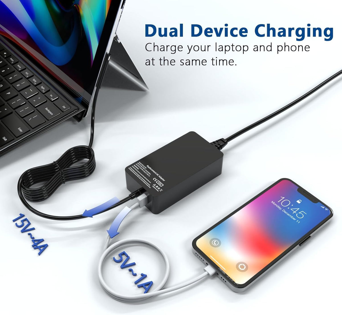 65W Black Laptop Charger for Microsoft Surface Pro Power Supply DEMO