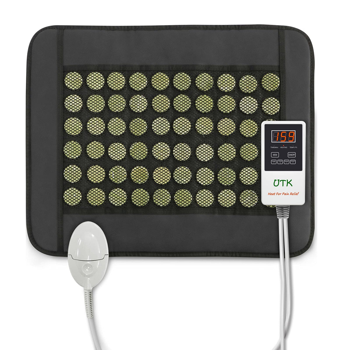 UTK Far Infrared Electric Heating Pad for Back Pain Relief Black DEMO