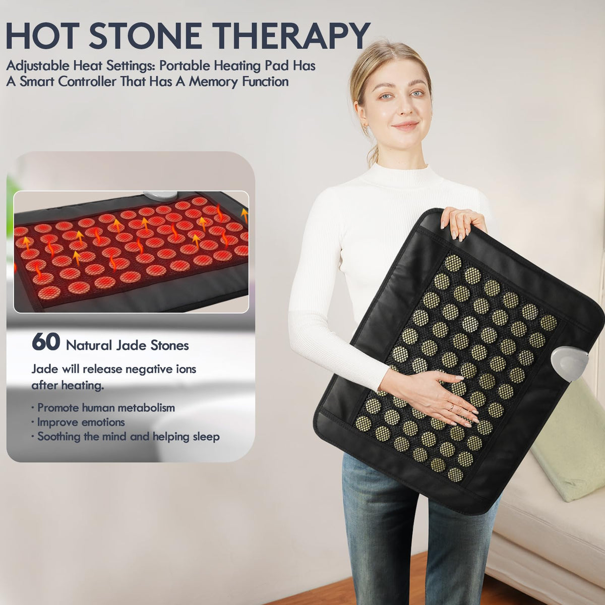 UTK Far Infrared Electric Heating Pad for Back Pain Relief Black DEMO