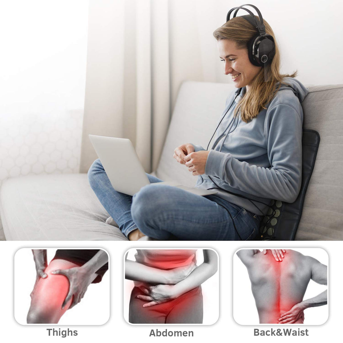 UTK Far Infrared Electric Heating Pad for Back Pain Relief Black DEMO