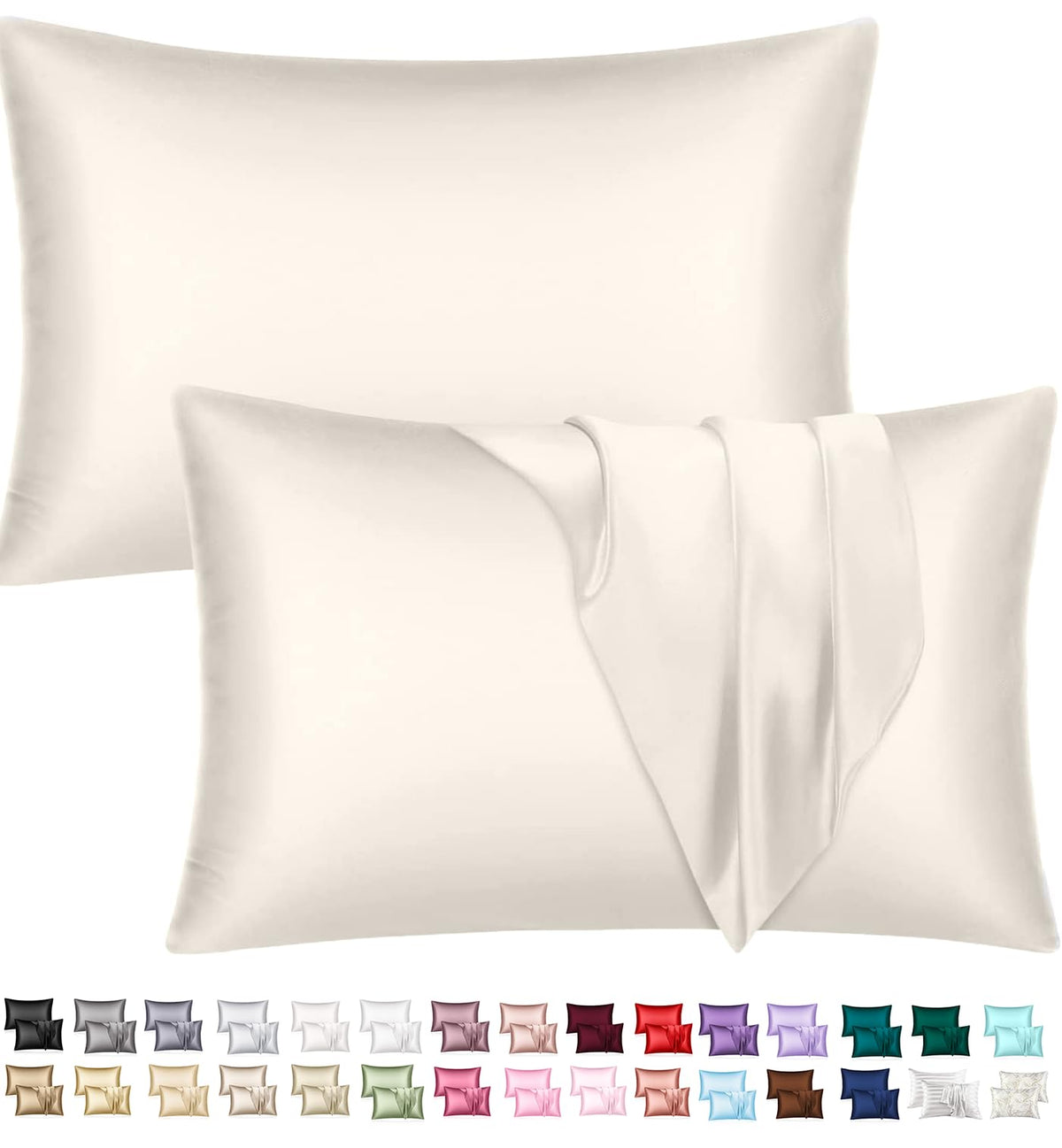 SANOOR Royal Pillowcases Blue Satin Pillowcase Standard - Soft Breathable NEW