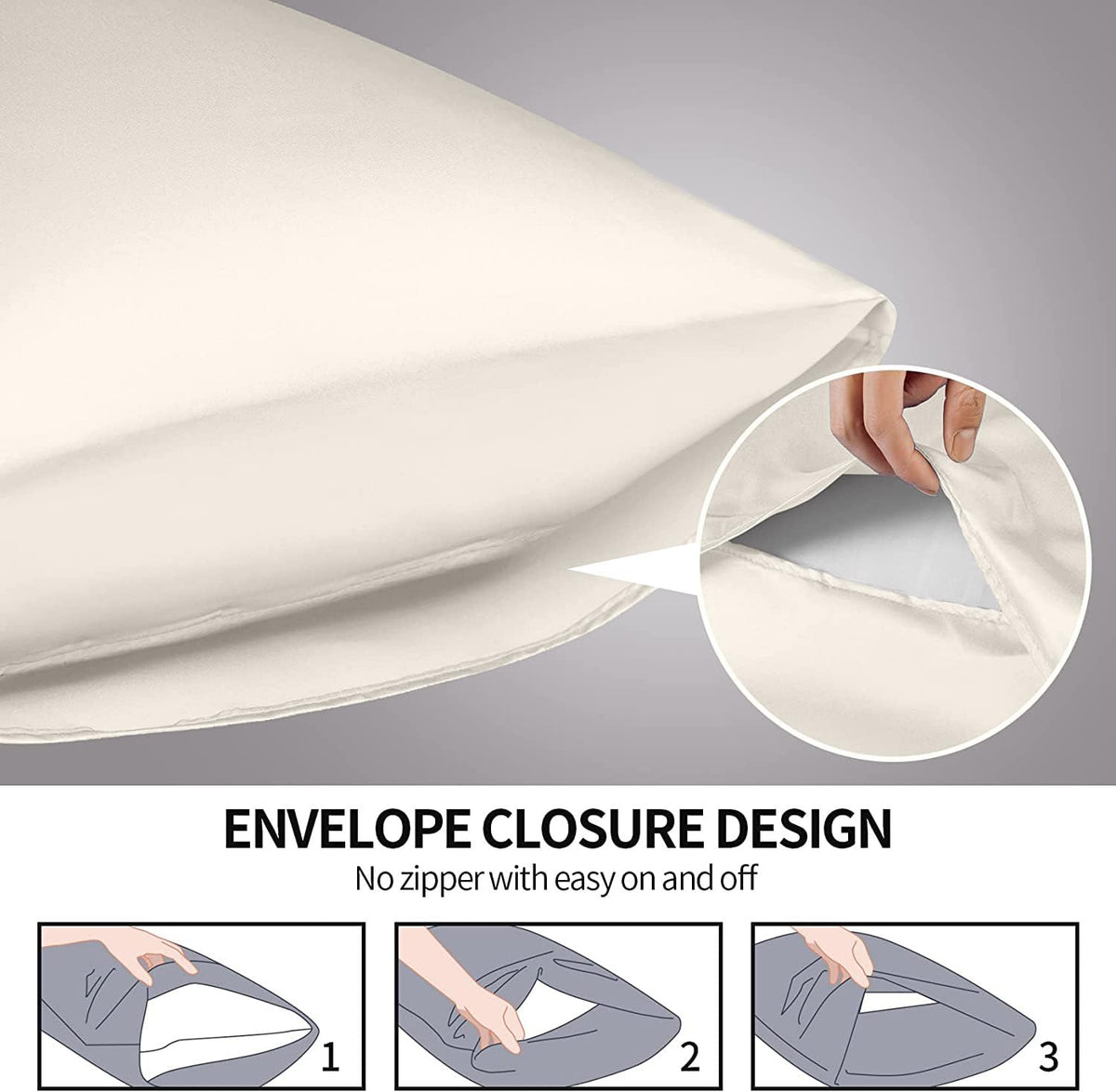 SANOOR Royal Pillowcases Blue Satin Pillowcase Standard - Soft Breathable NEW