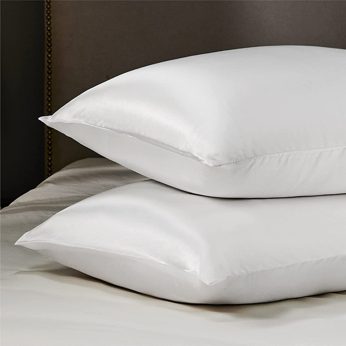 SANOOR Satin Pillowcases Silk Pillowcase Standard Pure White Soft NEW