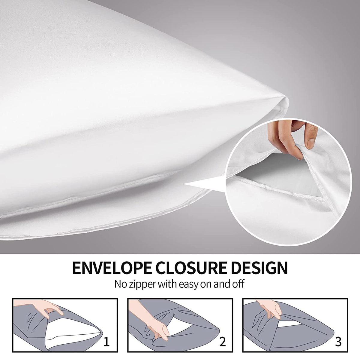 SANOOR Satin Pillowcases Silk Pillowcase Standard Pure White Soft NEW