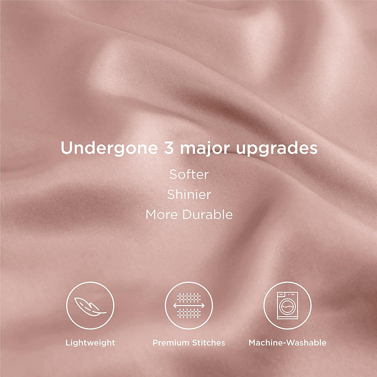 SANOOR Satin Pillowcases Pillowcase Standard Rose Cloud Pink Soft Silky NEW