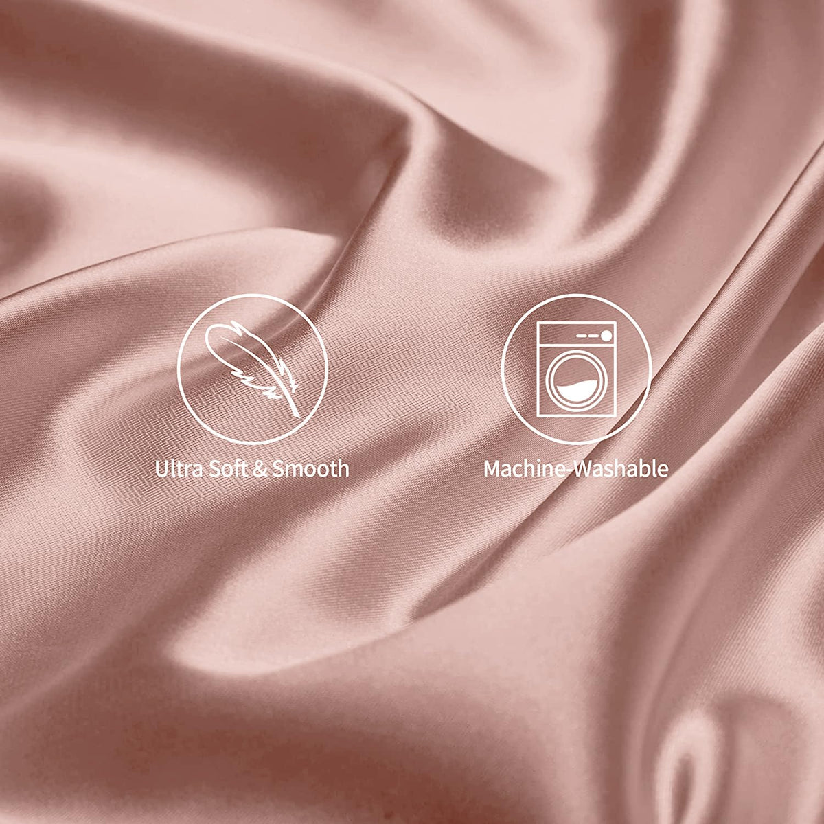 SANOOR Satin Pillowcases Pillowcase Standard Rose Cloud Pink Soft Silky NEW
