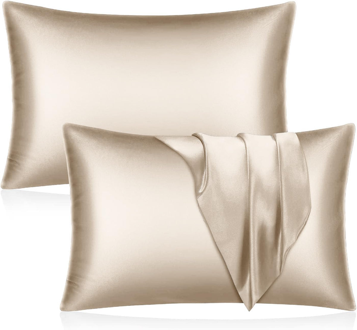 SANOOR Satin Pillowcases Pillowcase Standard Classic Caramel Beige Soft NEW