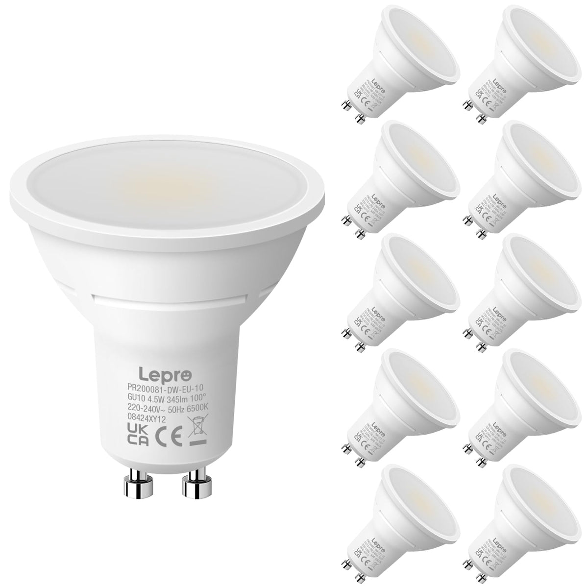 Lepro GU10 LED Bulbs Cool White 6500K Daylight 4.5W Bright DEMO
