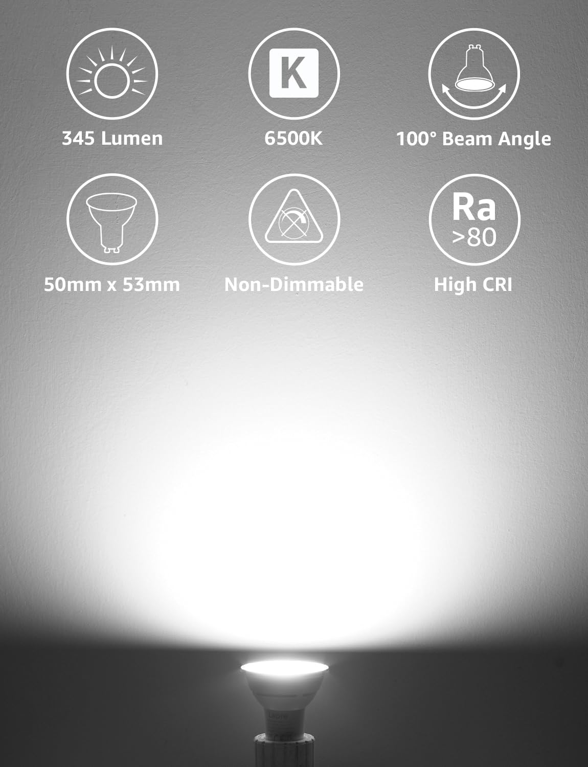 Lepro GU10 LED Bulbs Cool White 6500K Daylight 4.5W Bright DEMO