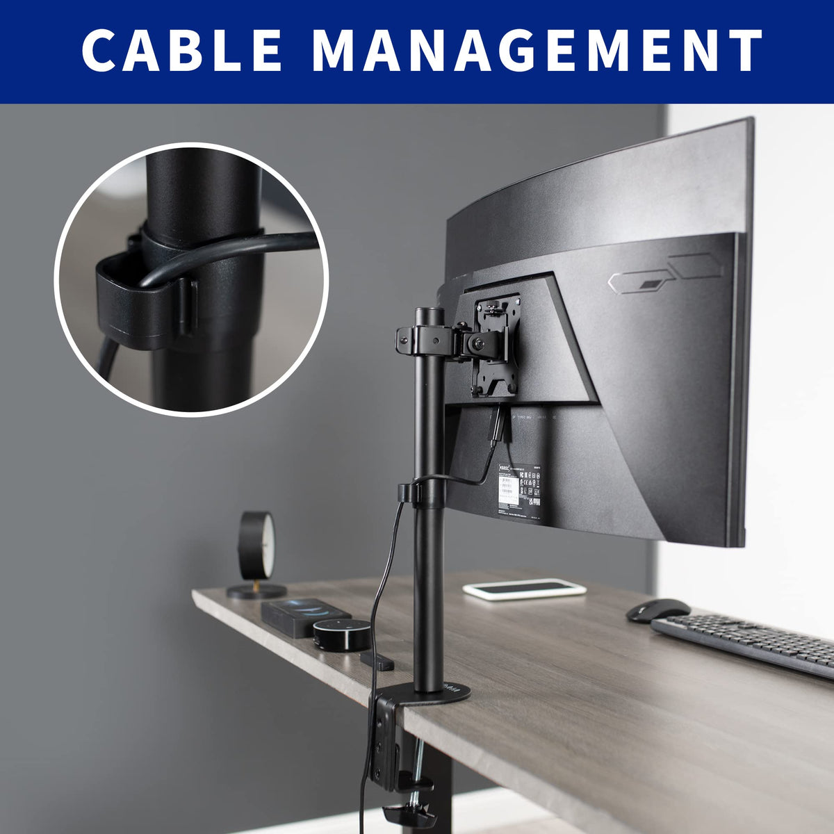 VIVO Single Monitor Desk Mount Stand Heavy Duty Steel - Black NEW