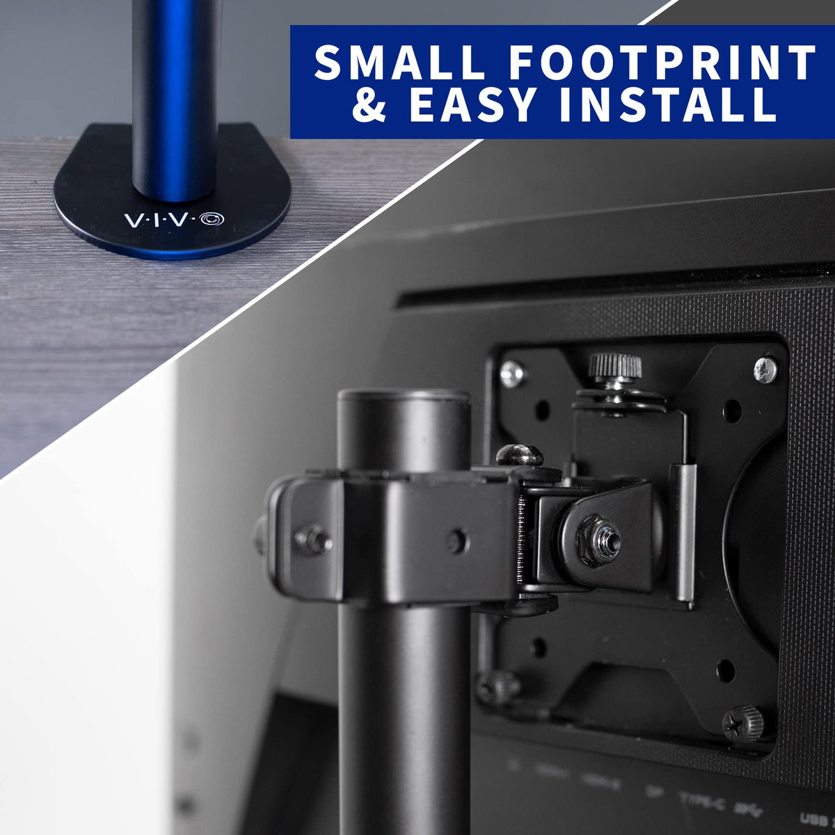 VIVO Single Monitor Desk Mount Stand Heavy Duty Steel - Black NEW
