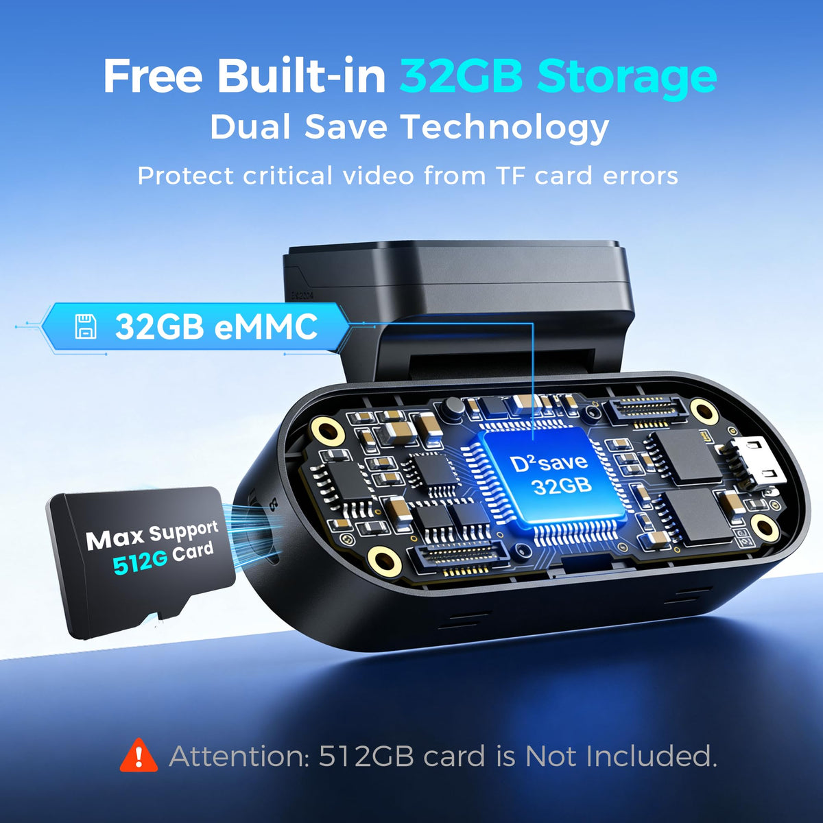 DDPAI 4K Dash Cam Front and Rear 2160P GPS WiFi Video Black NEW